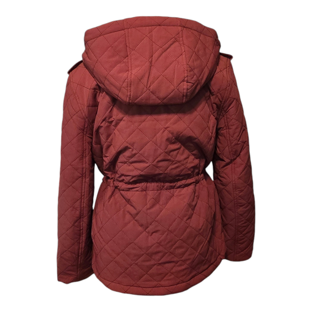 Eden Society Coat Womens Size Small Burgundy Quilted Sherpa Lined Hooded Warm - Picture 5 of 15
